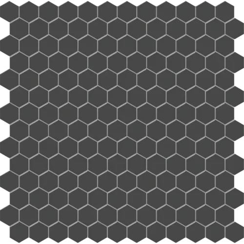 4501-0449-0_1in_2.3cm_Soho_Retro_Black_Hexagon_Matte_Glazed_Porcelain_Mosaic Black