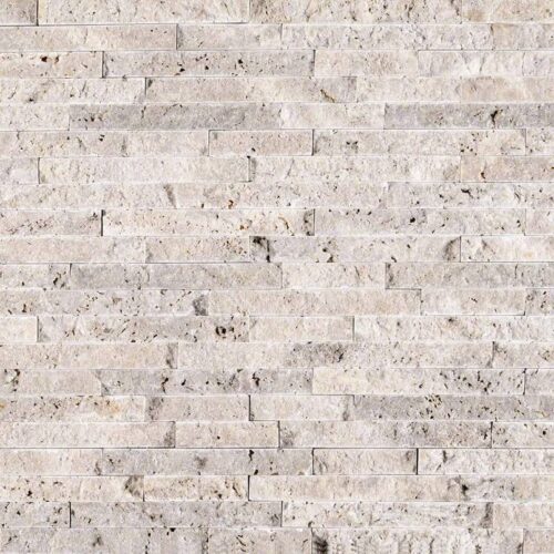 SILVER TAVERTINE SPLITFACE MOSAIC
