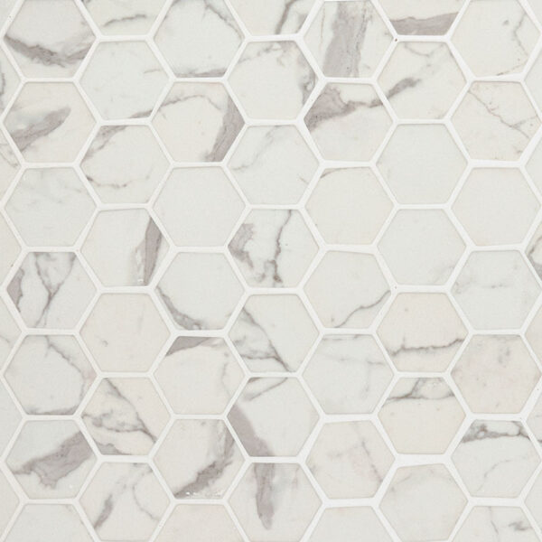 statuario-celano-hexagon-6mm STATUARIO CELANO GLASS MOSAIC