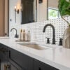 WHITE & BLACK BASKETWEAVE MOSAIC