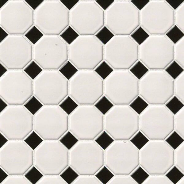 WHITE & BLACK OCTAGON MOSAIC