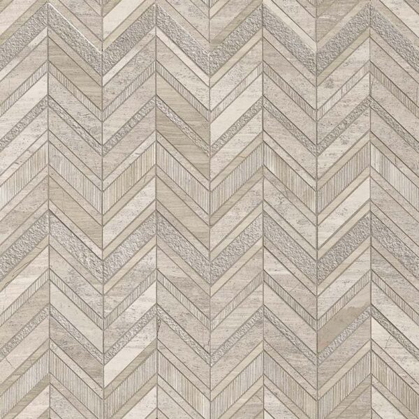 WHITE QUARRY CHEVRON PATTERN