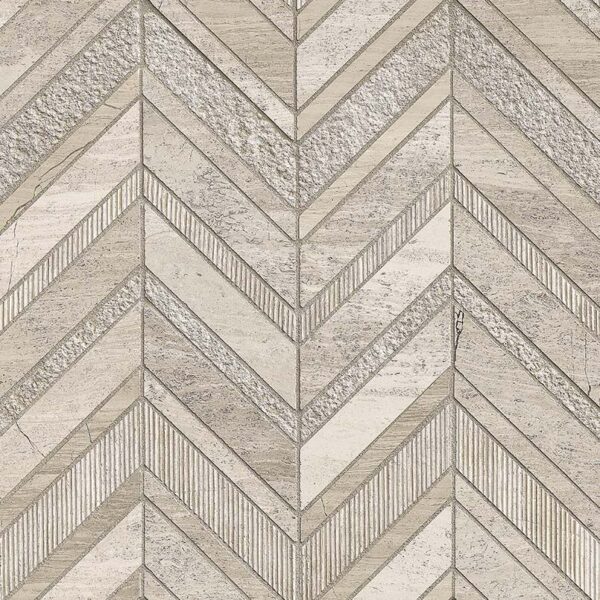 WHITE QUARRY CHEVRON PATTERN